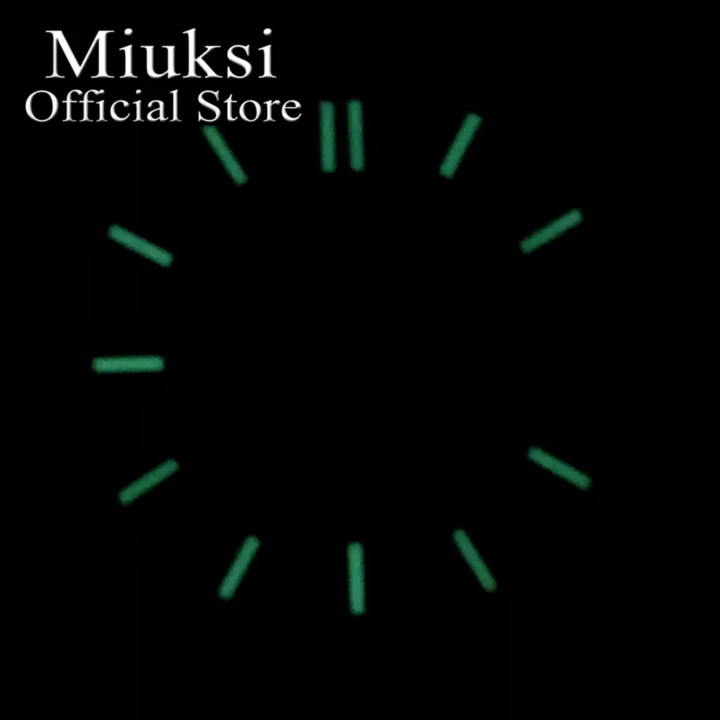 Miuksi 29.7ミリメートル黒青ブラウン腕時計ダイヤル発光フィットNH35 ETA2824 2836 miyota 8205 8215 821A mingzhu DG2813 3804ムーブメント