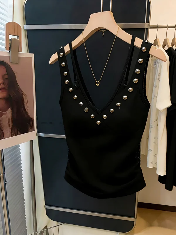 

Heavy Duty Cotton Short Sleeveless V-Neck Vest Women's Summer New Style Elegant Display Self-Keeping Recommendation