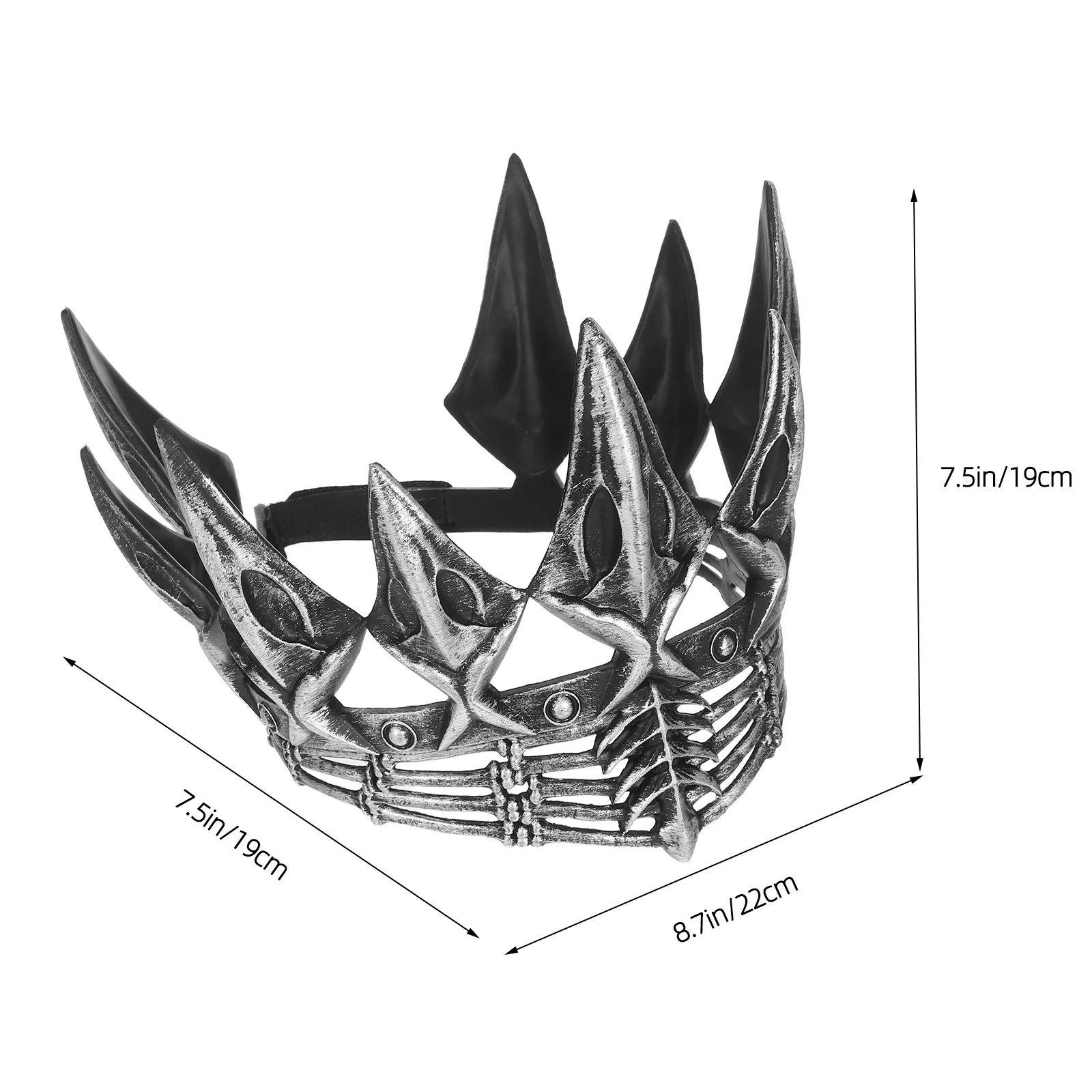 Gothic Cosplay Crown Party Headpiece Decorative Vintage Costume Crown for Men Women Cosplay Party Accessory Costume Prop