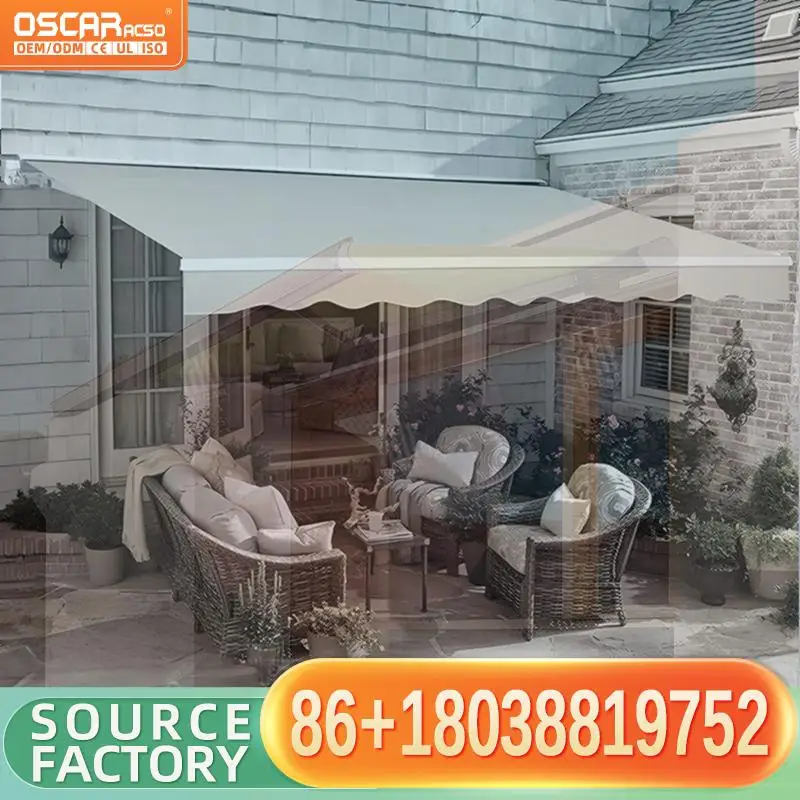 

Aluminum with Folding Arm Remote Control Luxury Rainproof Sunshade for Patio Balcony Retractable Awning