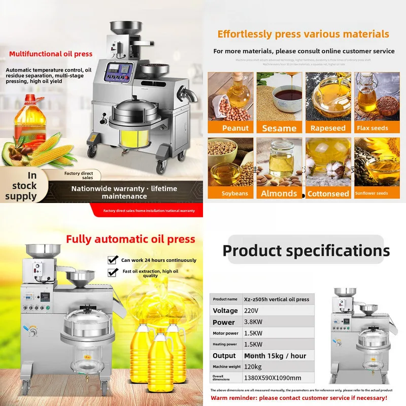 

Fully Peanut Soybean Small Household Horizontal Automatic Oil Press Manufacturer