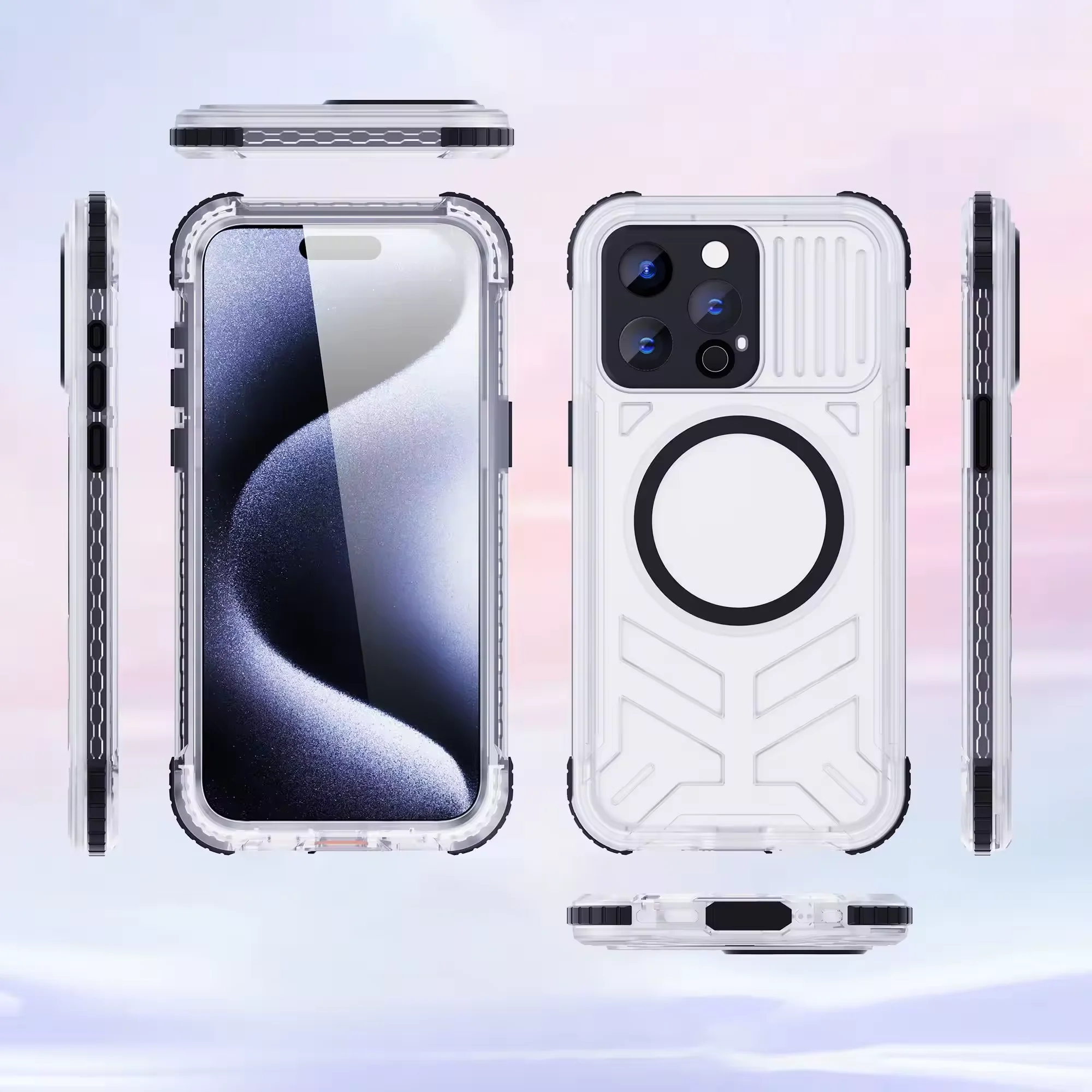 حافظة حماية مقاومة للماء IP68 بتصميم عالي الجودة لهاتف Apple 16 للغوص والسباحة تحت الماء باستخدام حماية كاملة لهاتف iPhone 16 Plus