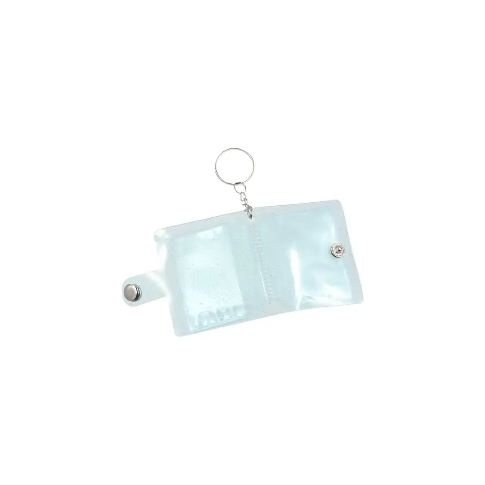 With Keychain Mini Photo Album Simple Snap Button Design Storage Photo Card Holder PVC DIY Portable Pocket Album