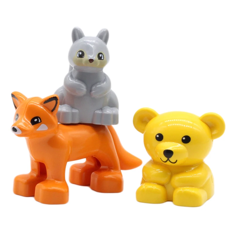 Große Bausteine Tiere Teile Zoo Sets Dinosaurier Montieren Zubehör Kompatibel Duplon Ziegel Jurassic Spielzeug für Kinder Geschenk