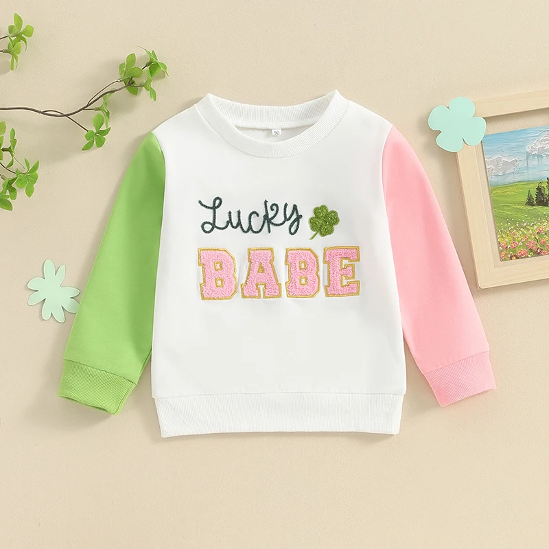 

2024-01-04 Lioraitiin Toddler Baby Boy Girl St Patrick's Day Outfit Long Sleeve Sweatshirt Shirt Pullover Girls Spring Clothes