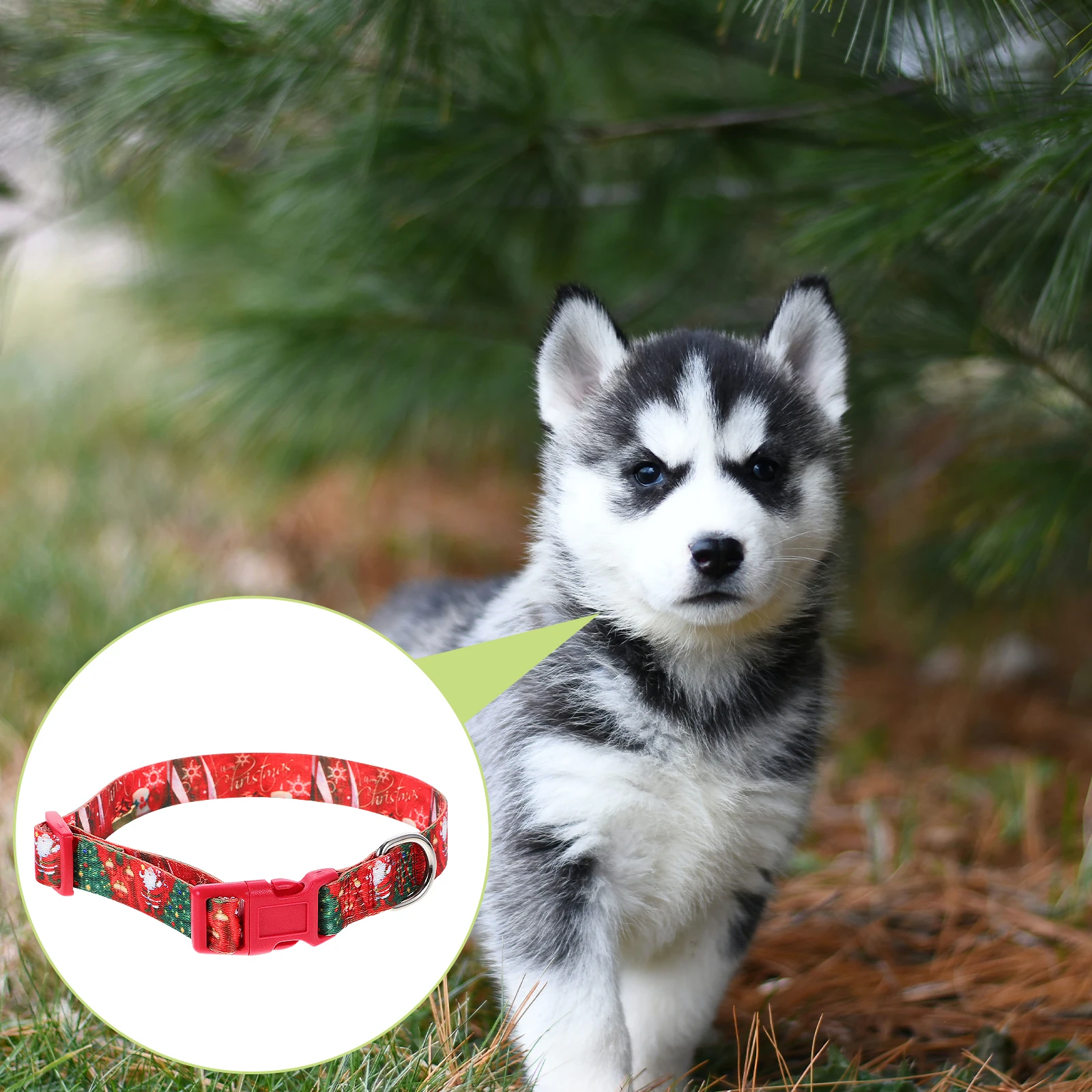 

Christmas Dog Necklace Cute Collars Small Puppy Puppies Pet Newborn Identity Polyester for