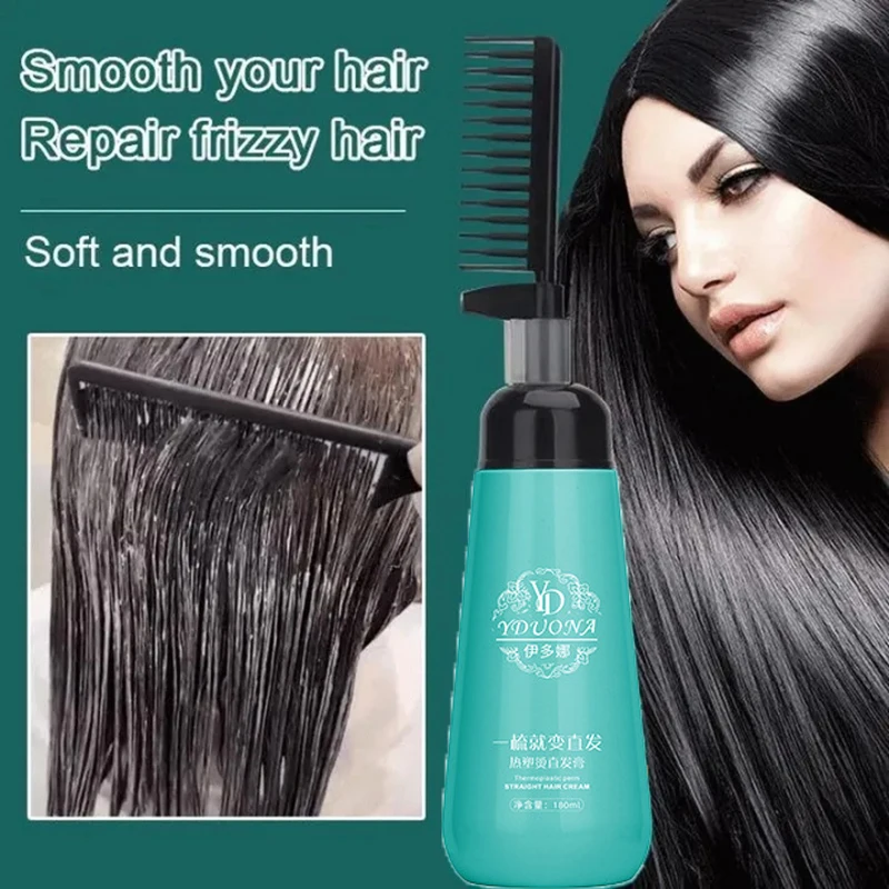 Hair Straightening Cream And Comb Set Nourishing No Hurting Repair Damaged Hair Keratin Smooth Care Improving Frizziness Ionperm