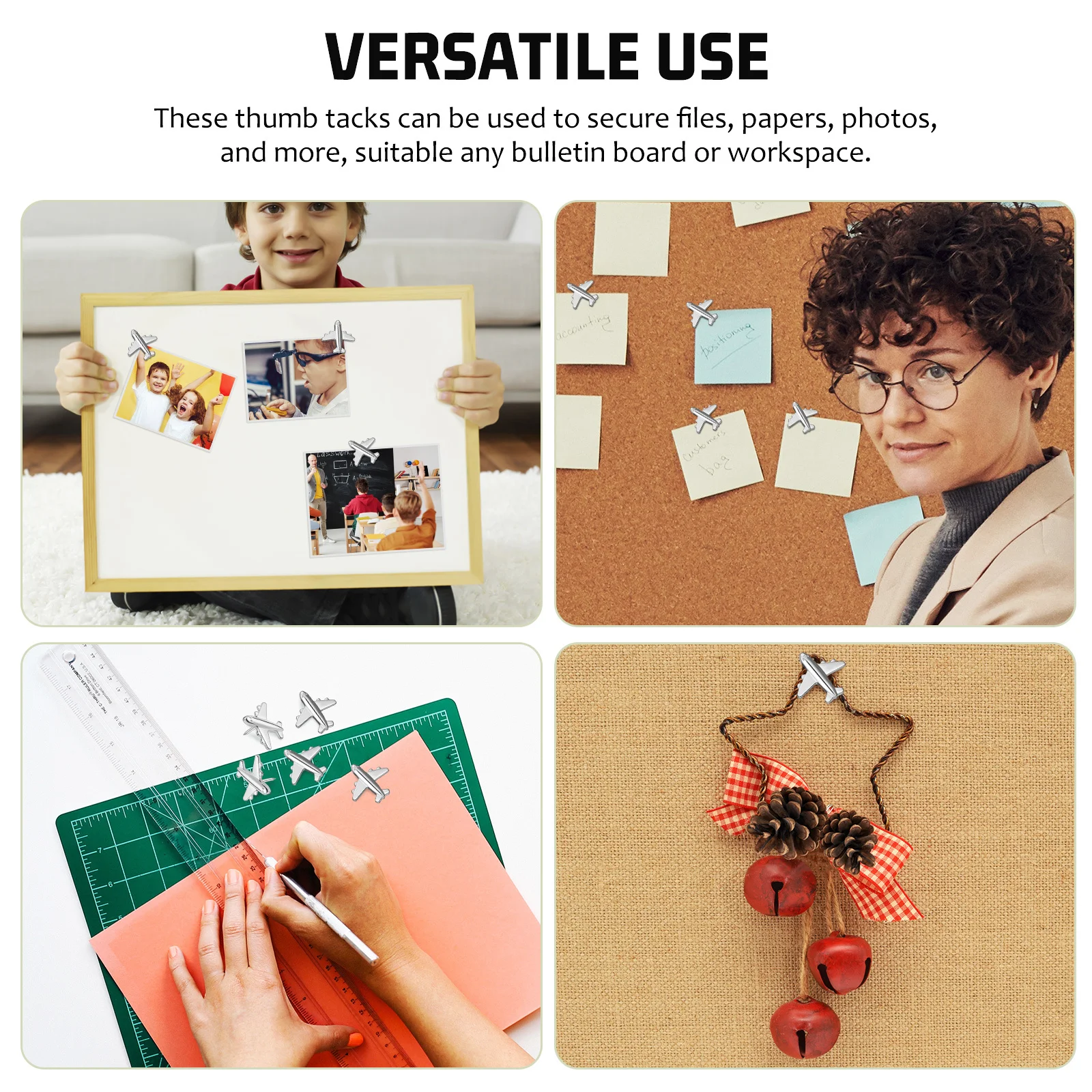 

Набор из 24 металлических кнопок-самолетиков: Оригинальный подарок для коллег, стильные украшения для досок, прочная конструкция