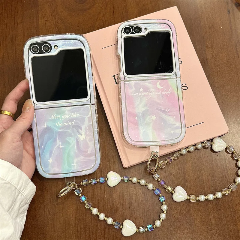 

Creative Water Ripple Moon for Samsung Galaxy Z Flip 7 6 5 4 Protective Back Cover for ZFlip5 ZFlip6 ZFlip7 Case Shell