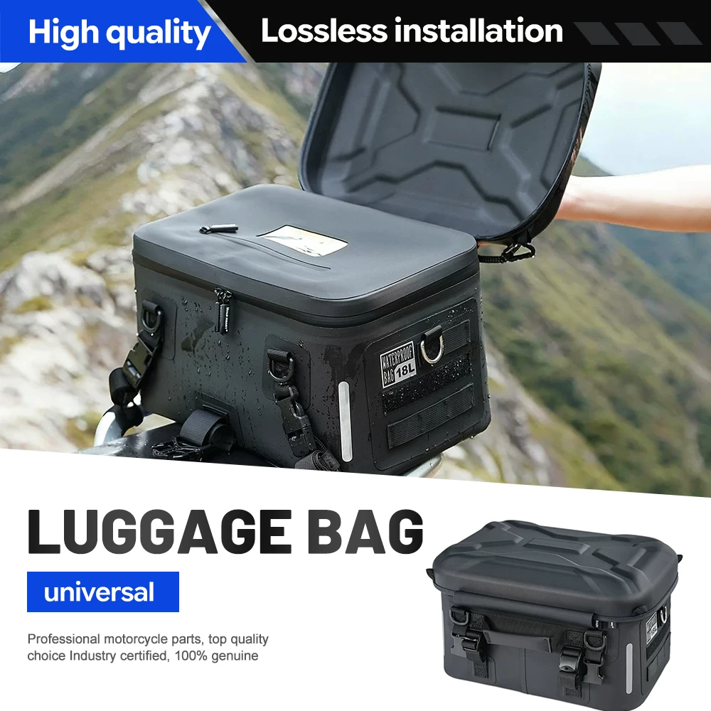 Motorcycle Hard Shell Waterproof Rear Seat Tail Bag Anti-collision Equipment Storage Bag Motorbike Travel Luggage Equipment