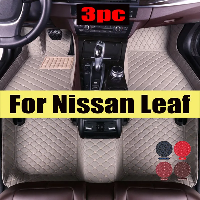 

Floor Mats For Nissan Leaf ZE0 AZE0 2011~2017 Dirt-resistant Car Mats luxury Leather Mat Anti-dirt Pad Car trunk mat Interior