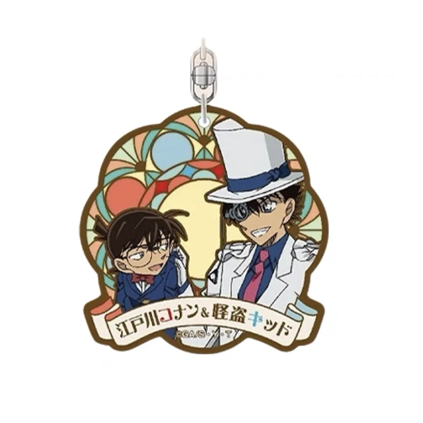 4Cm Anime Detective Conan portachiavi in acrilico Cartoon Cute Student School Bag accessori per ciondoli creativi regali per bambini Kawaii