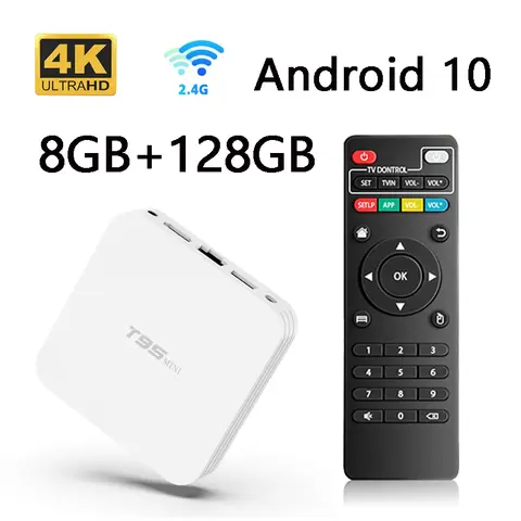 T95 mini Smart Android TV box Allwinner H3 Quad Core Android 10 WiFi 4G USB2.0 8GB 128GB 3D media player HD 4K TV HDMI