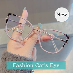 YIMARUILI New Fashion Trend TR90 Alloy Spectacle Frame Retro Optical Prescription Cat Eye Women's Eyeglasses frames TR3024