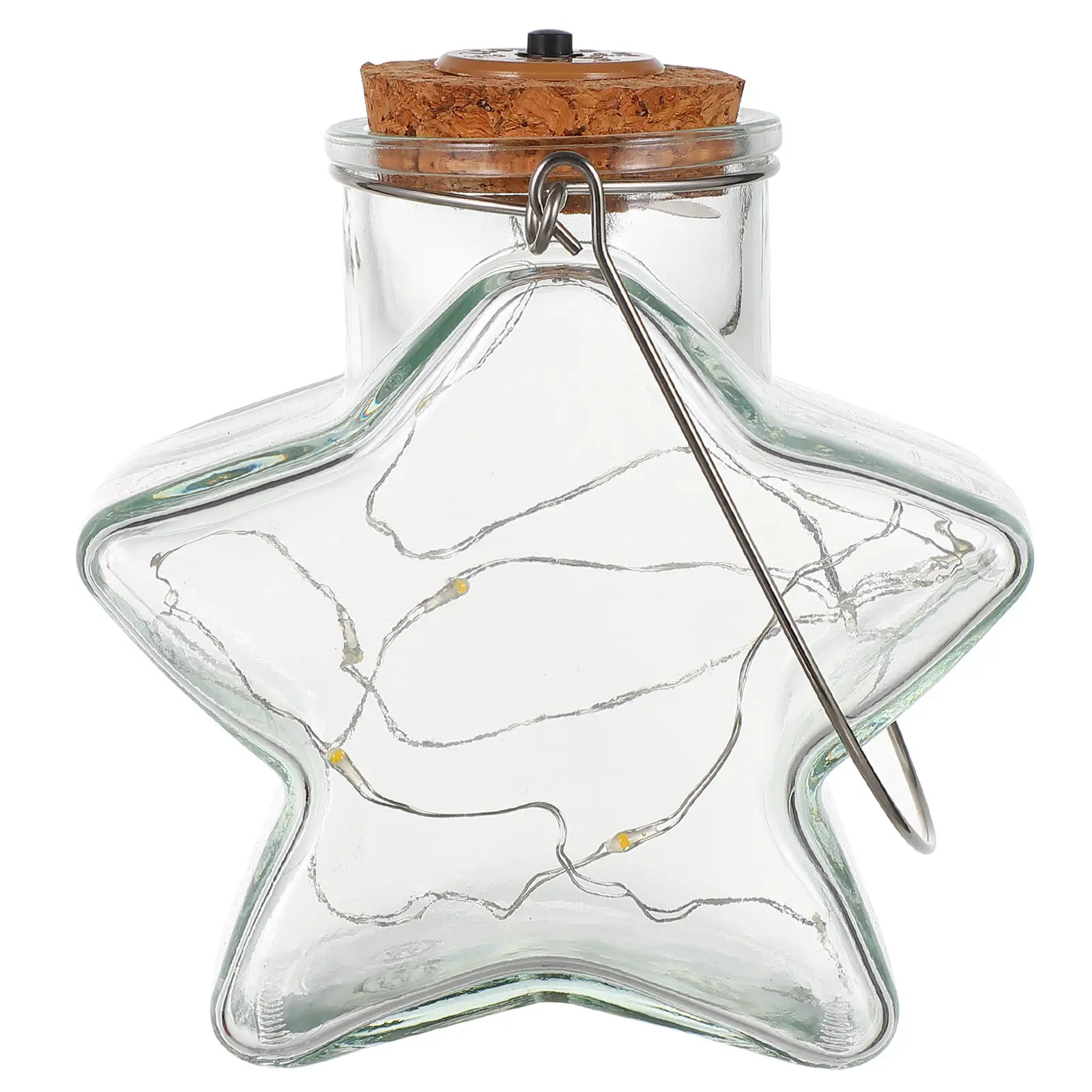 Star-Shaped Hanging Night Lamp Outdoor Garden Decor Fairy String Light in Decorative Bottle
