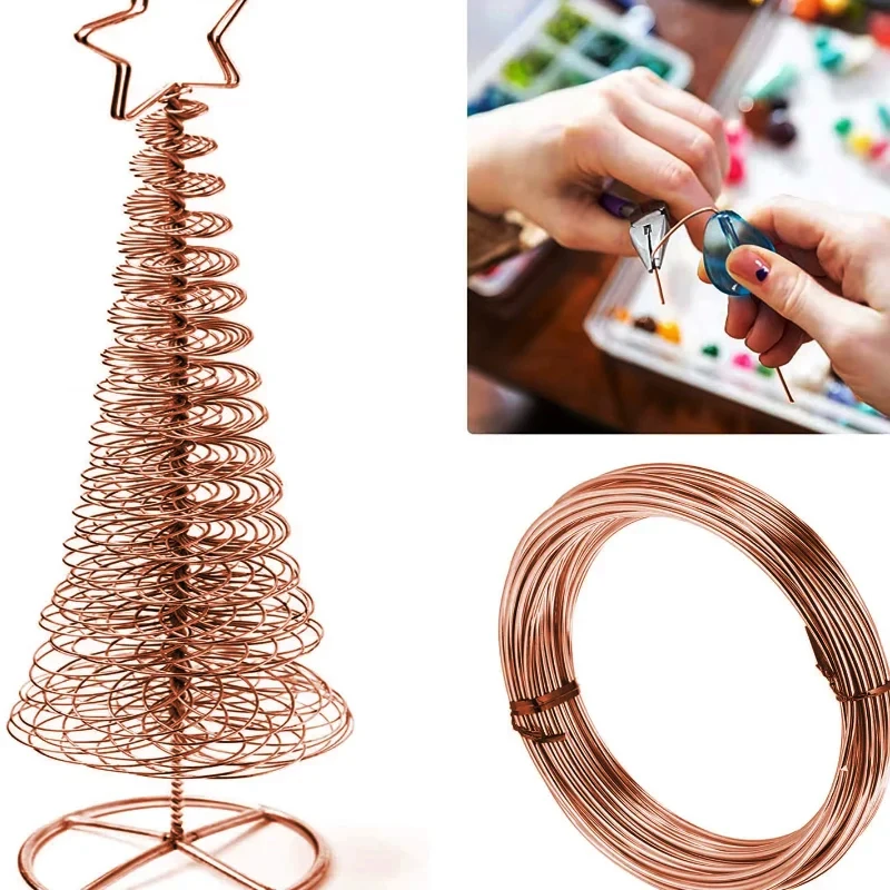 

1 Meter Red Copper Wire 0.5-5mm, Bare Copper Wire High Conductivity Pure for Electrical, Crafts & DIY Projects