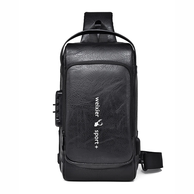 Männer Schlinge Rucksack Cross Body Schulter Brusttasche mit USB-Ladeans chluss Anti-Diebstahl Reise Motorrad Fahrer männliche Seite Umhängetasche
