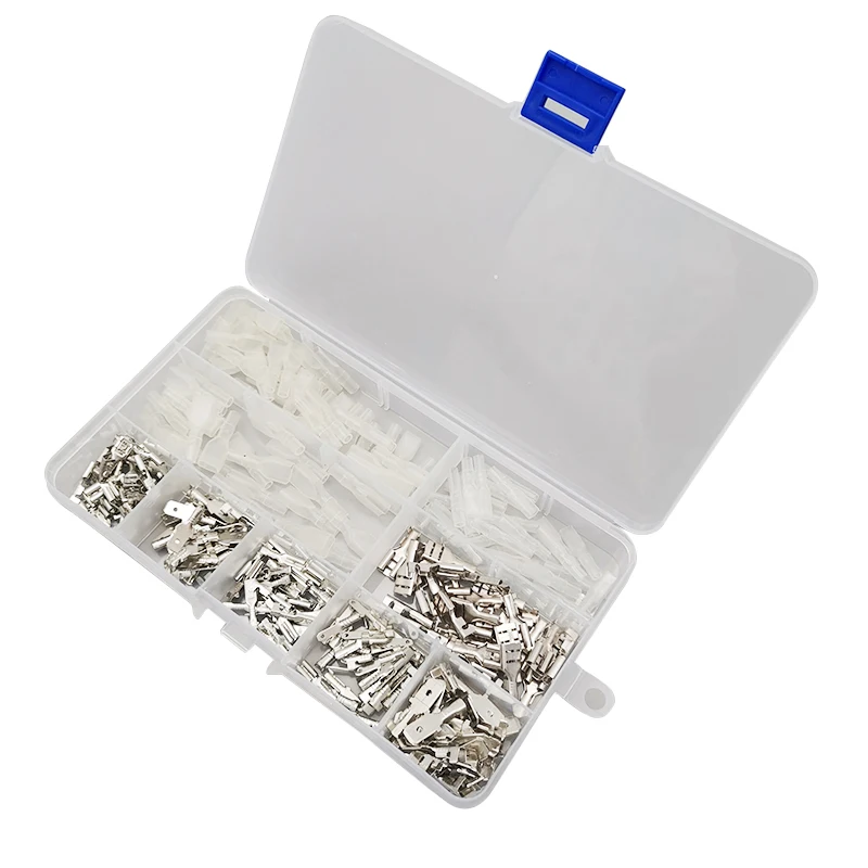 270pcs Car Male+Female Spade Crimp Terminal Connector Kit 2.8mm 4.8mm 6.3mm