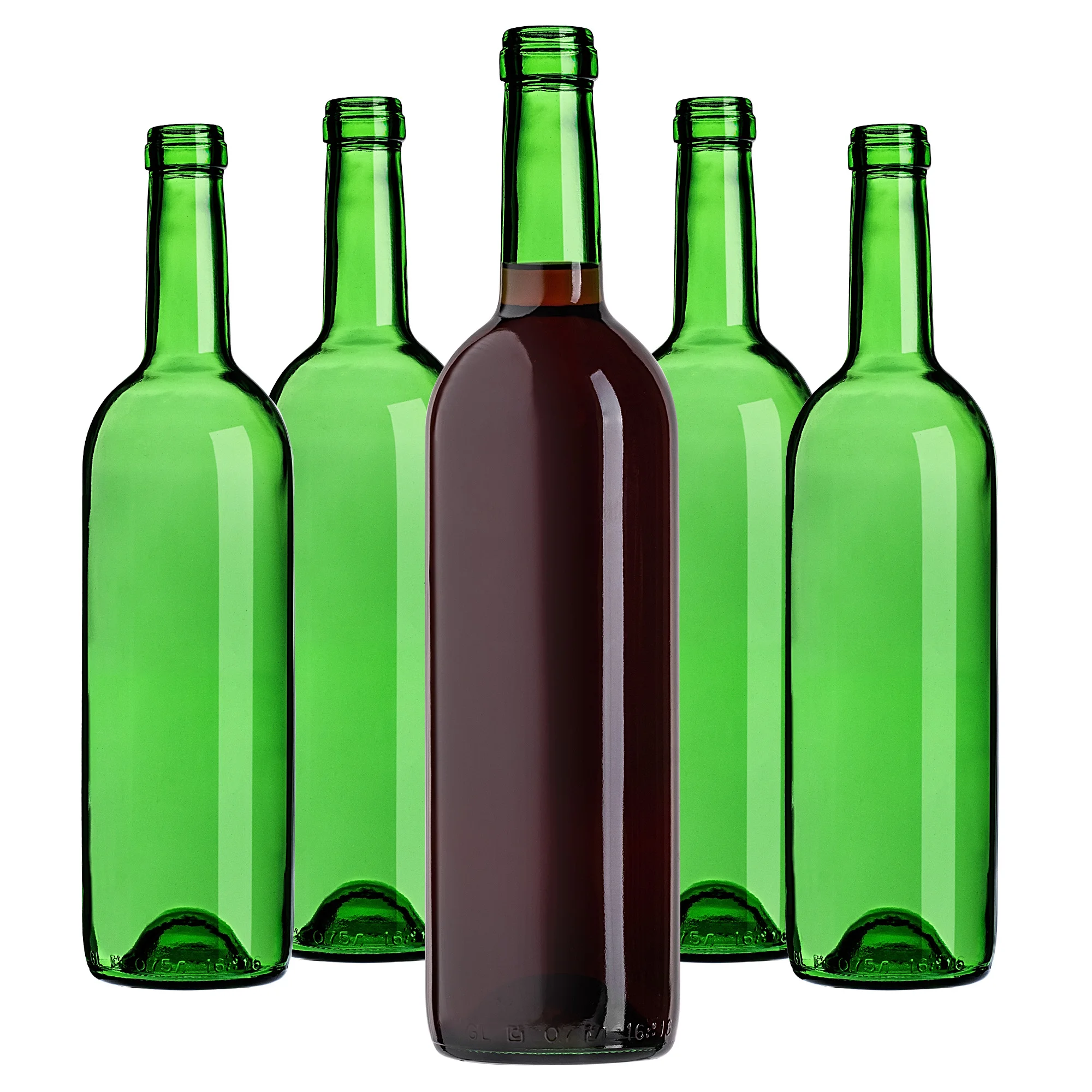 KADAX Bottiglia di Vino 750ml Verde Senza Sughero 30 Pz