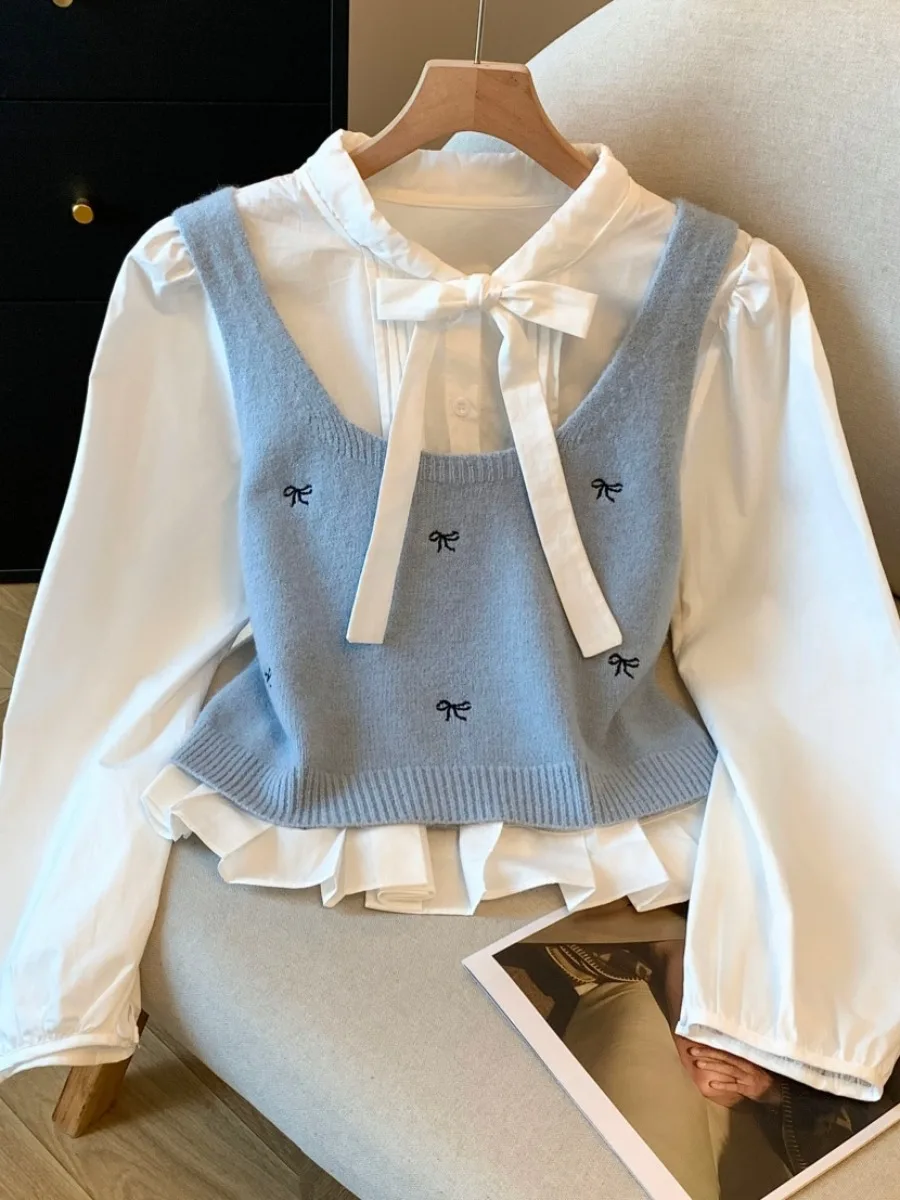 أوصى الشراء الذاتي المطرزة عقدة محبوك سترة طويلة Sve irt قطعتين مجموعة النساء ort Sle فضفاضة تناسب #1