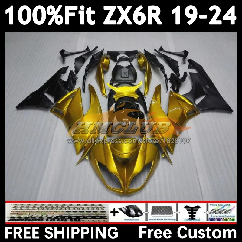 Body For KAWASAKI NINJA ZX-6R 2019 2020 golden black 2021 2022 2023 2024 160No.51 ZX 636 6R ZX636 ZX6R 19 20 21 22 23 24 Fairing