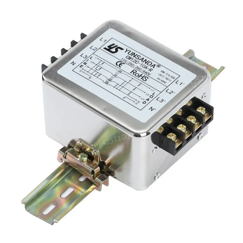 

Taiwan YUNSANDA three-phase 380V rail type power filter CW12B-R anti-interference EMI servo frequency conversion