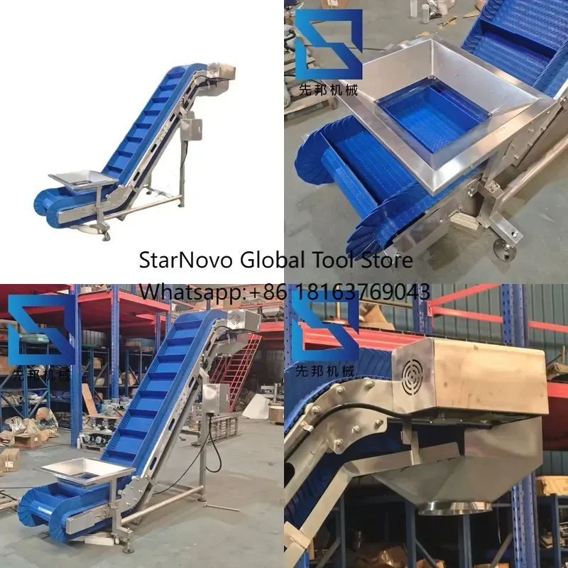 2026 Hot! Food-grade 304 Stainless Steel Inclined Chain Conveyor with Drip Tray: Suitable for Potato Chip and Vegetable