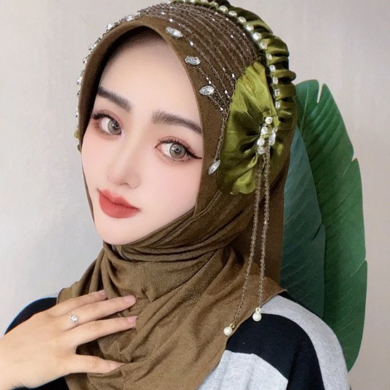 Lenço Chiffon com Borlas para Mulheres Muçulmanas, Hijab, Lenço, Lenço de Luxo, Malásia, Kufi, Islã, Arábia Saudita, Nova Moda, Freeshipping, Inverno