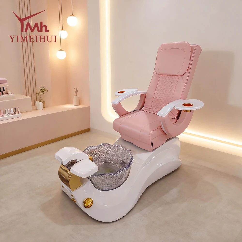 

Luxury Nail Salon White Massage Pedicure Spa Chair Pipeless Luxury Pedicure foot bath chair