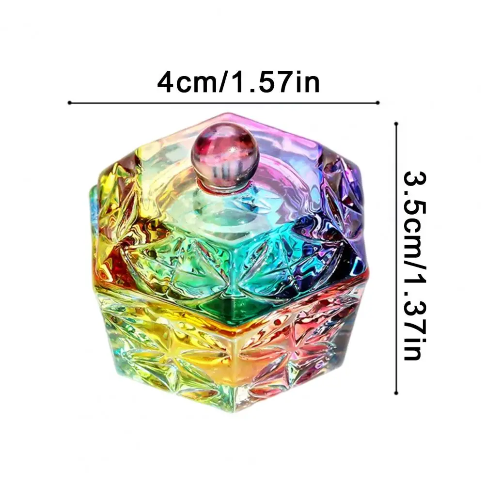 ネイルアート用蓋付きダッペンディッシュ アクリルパウダーコンテナホルダー リキッド ラブハート スクエアフラワー フェイククリスタルガラスカップボウル