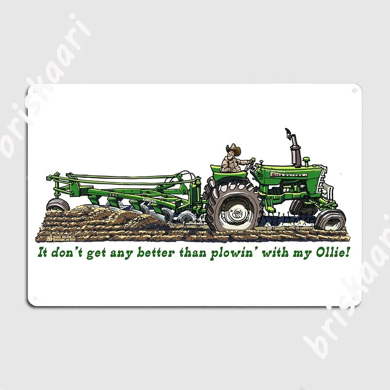 Plowing With My Oliver Metal Sign Personalized Wall Decor Home Cinema Garage Tin Sign Posters