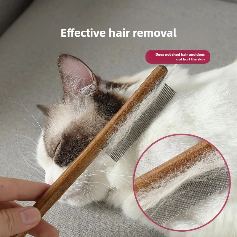 

Pet Round Wooden Cat with Comb To Remove Floating Hair, Cleaning Long and Short Hair, Cat Grooming, Cat Cleaning Supplies