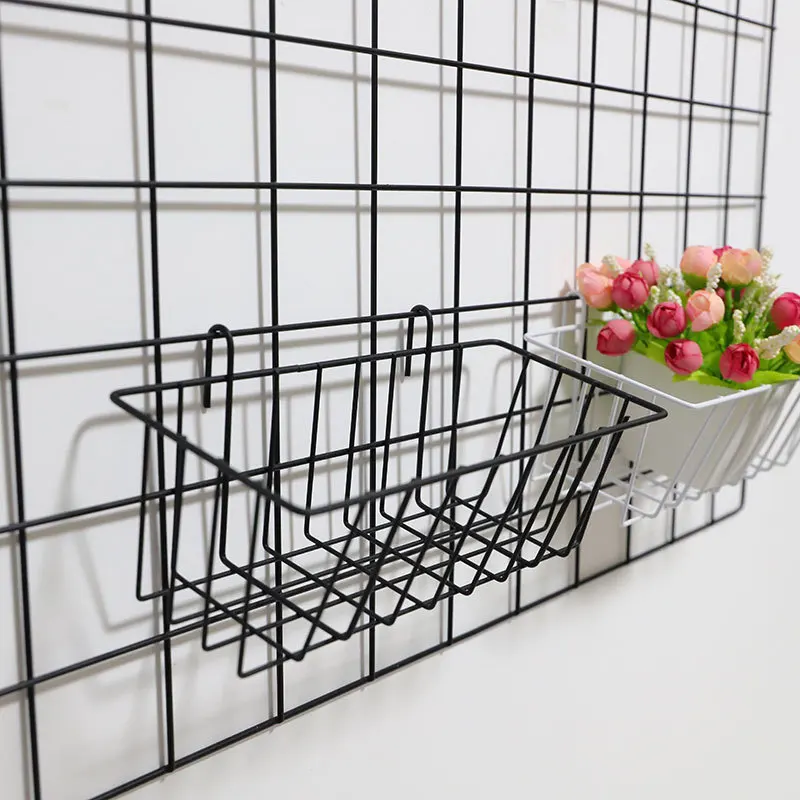 

Hanging Grid Storage Rack Display Racks Panel Basket Multifunctional Storage Baskets For Bathroom Kitchen