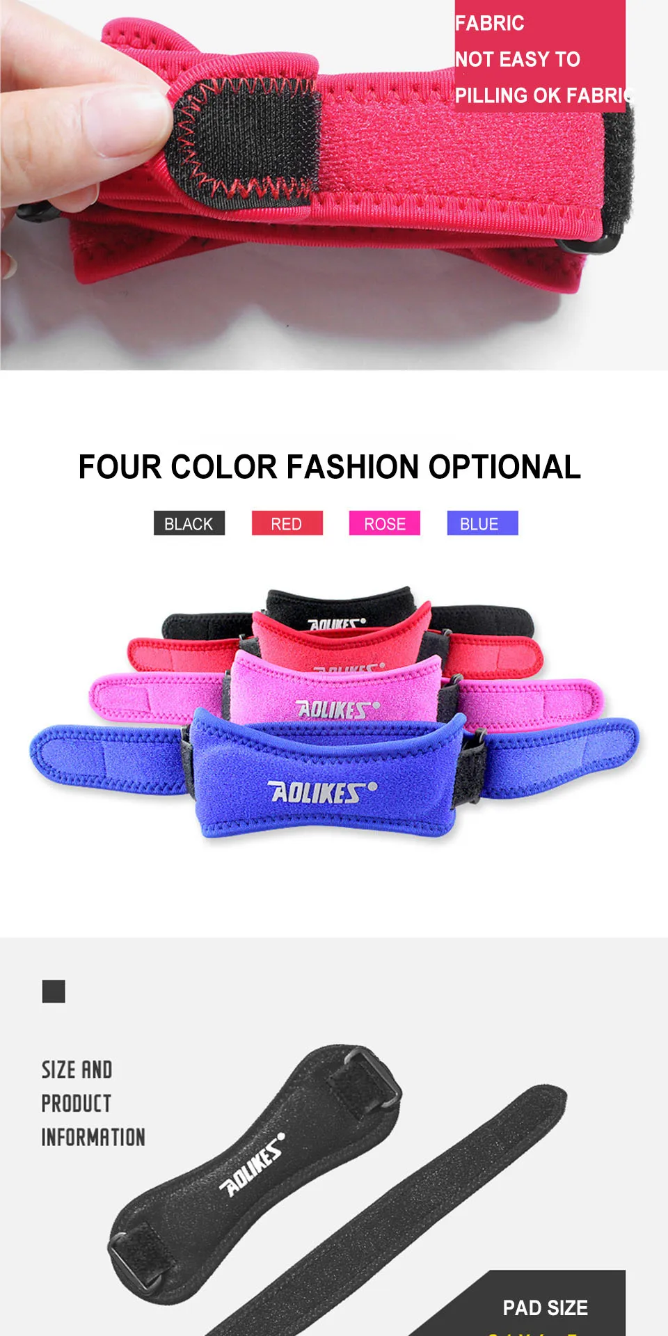 1PCS Einstellbare Knie Patellasehne Unterstützung Strap Band Knie Unterstützung Klammer Pads für Laufen Basketball Outdoor Sport – Detail 4