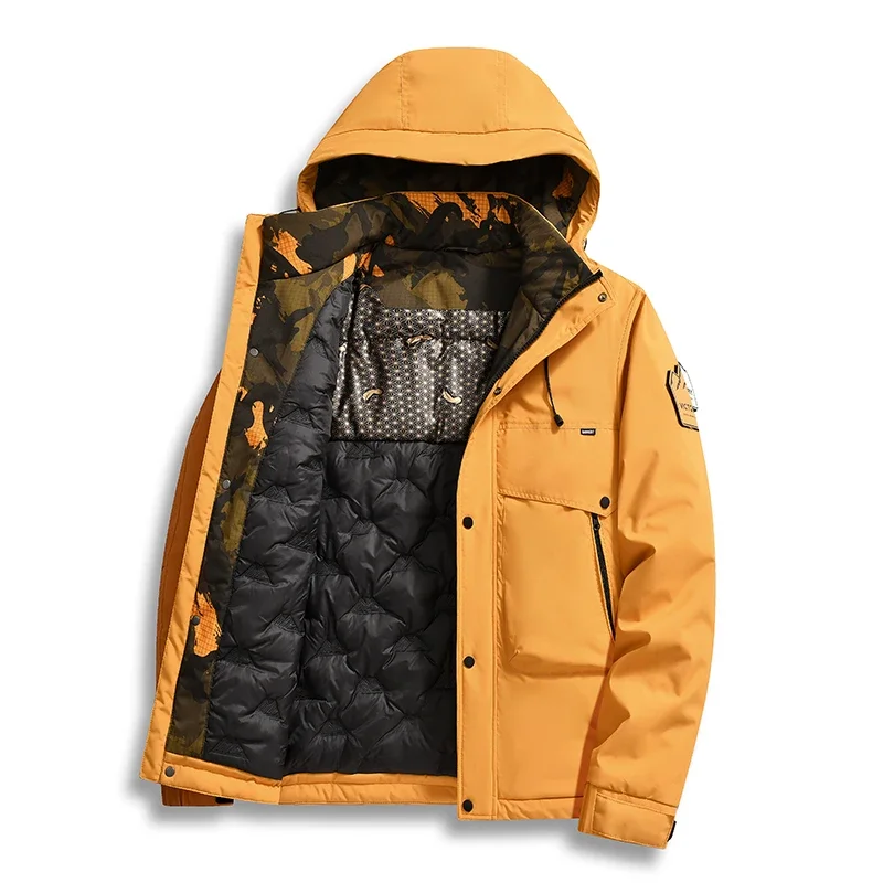 

2026Sportswear cotton clothing Waterproof jacket Outdoor sports Men Quality Multi-pocket Hooded Coat Men's Fashion Waterproof
