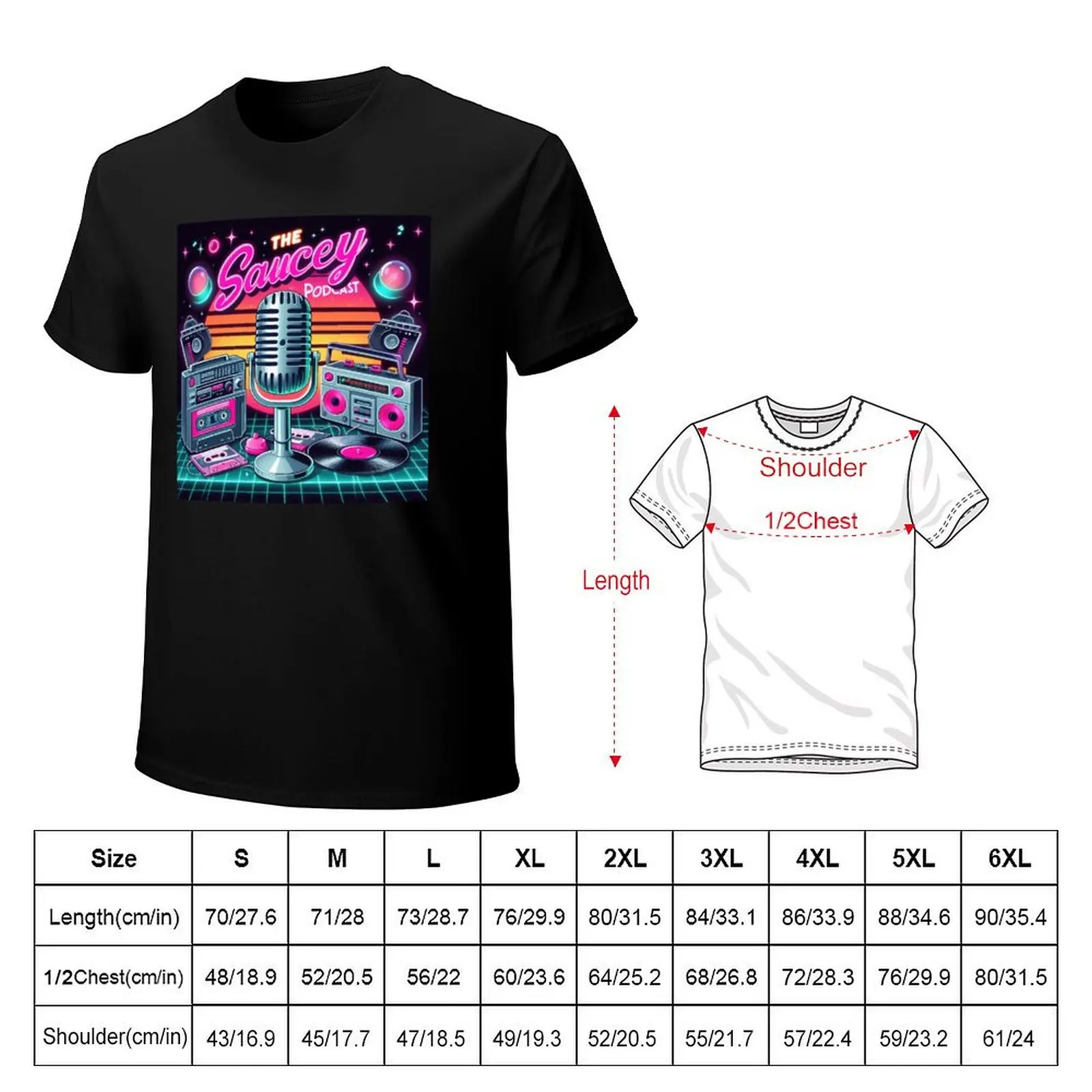 The Saucey Podcast T-Shirt Large Size Short Sleeve T-Shirt