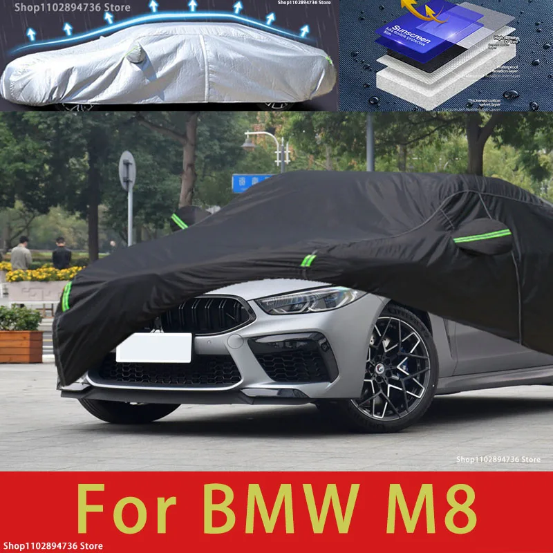 

For BMW M8 fit Outdoor Protection Full Car Covers Snow Cover Sunshade Waterproof Dustproof Exterior black car cover