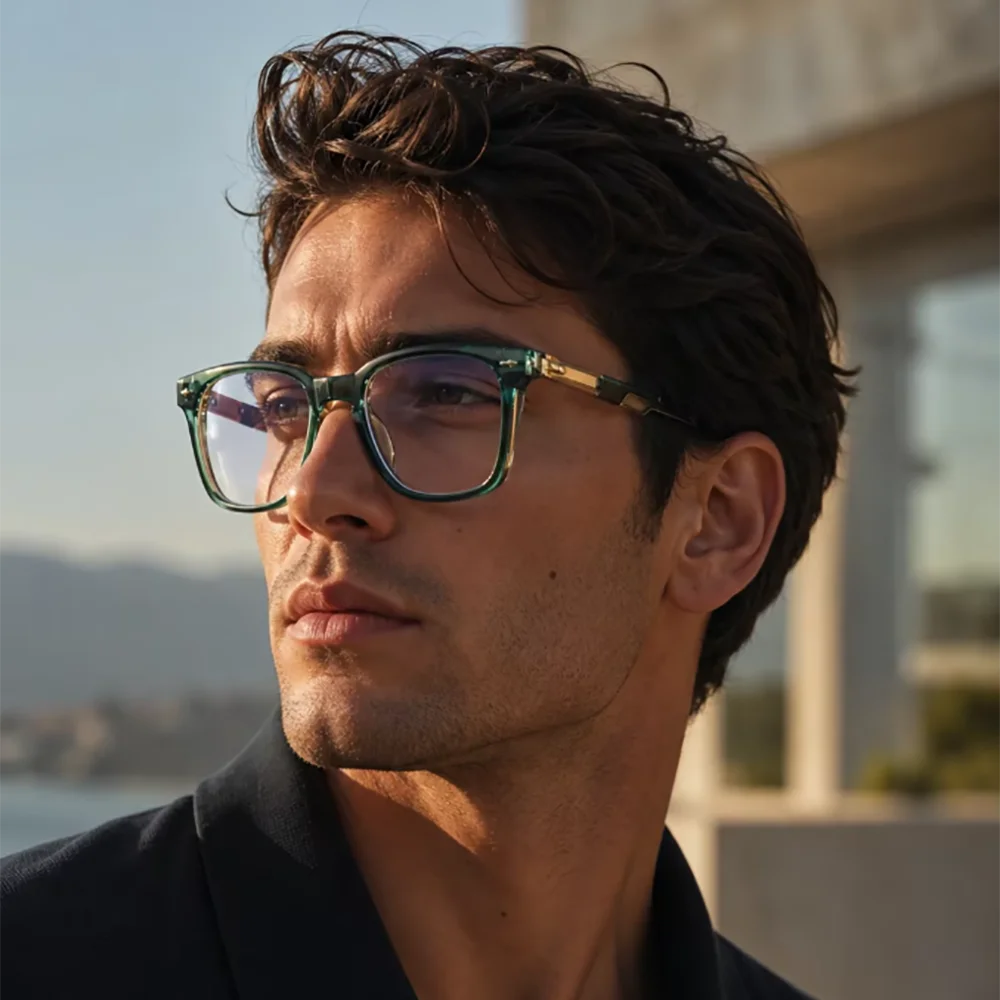 1pc Square Blue Light Blocking Glasses Thick TR Frame Anti Eye Strain Computer Eyeglasses for Men Women Office Work Daily Wear