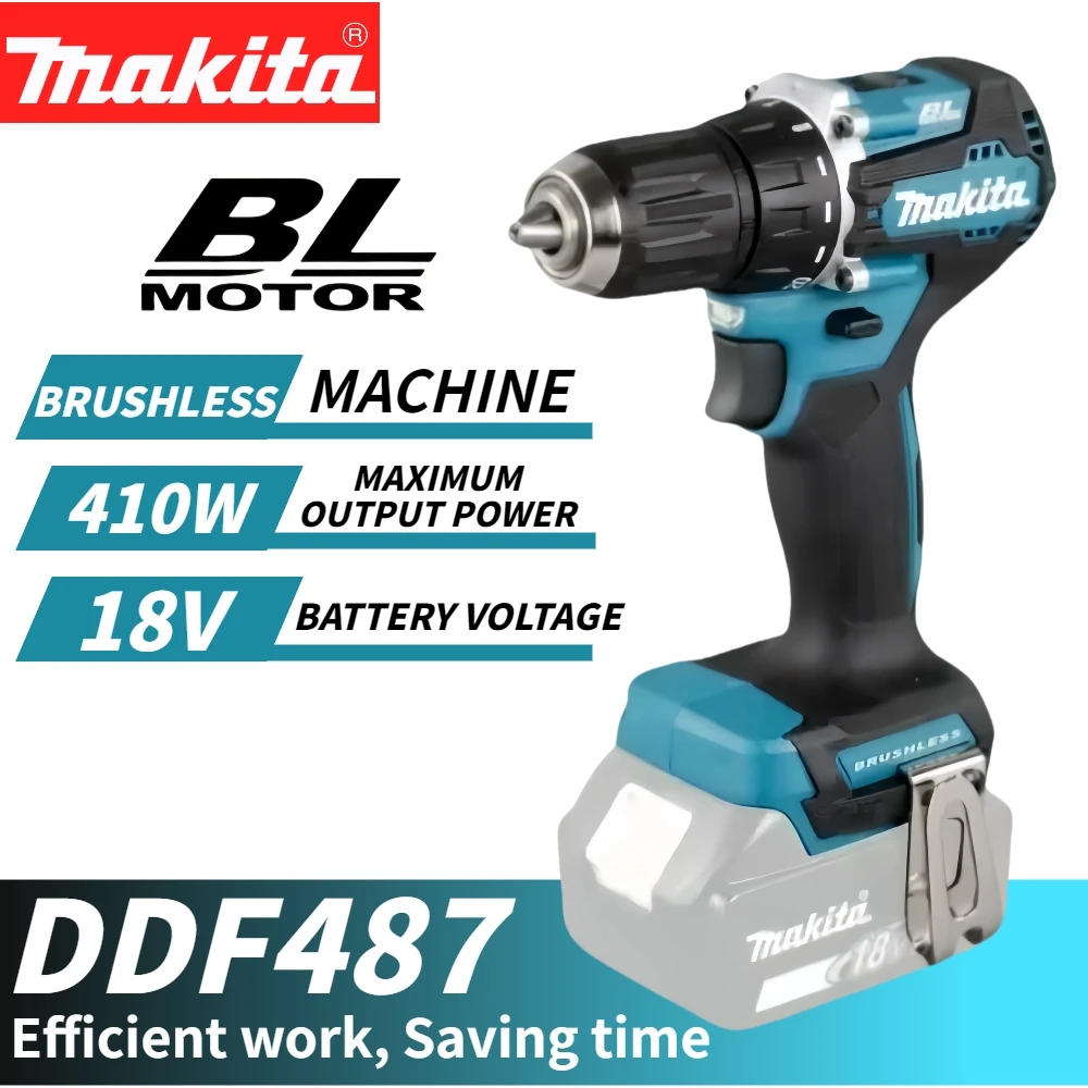 

Makita DDF487 Driver Drill 18V Brushless LXT Motor Compact Big Torque Lithium Battery Electric Screwdriver Cordless Power Tool