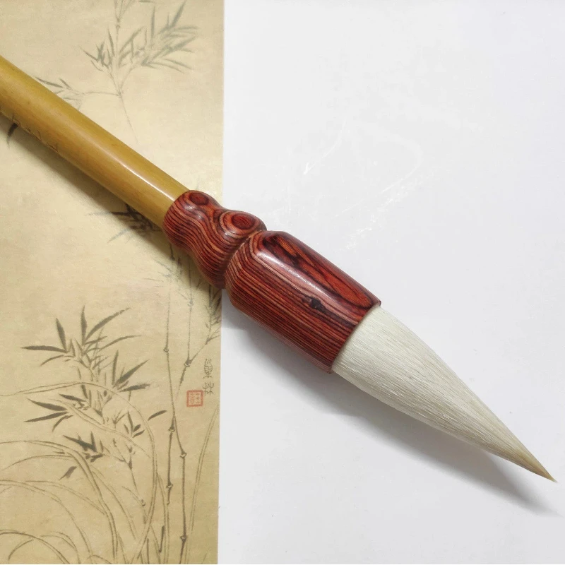 Peony Lotus Landscape Chinese Painting Brush Set Official Seal Script Calligraphy Brush Woolen Hair Short Tip Coloring Brush Pen