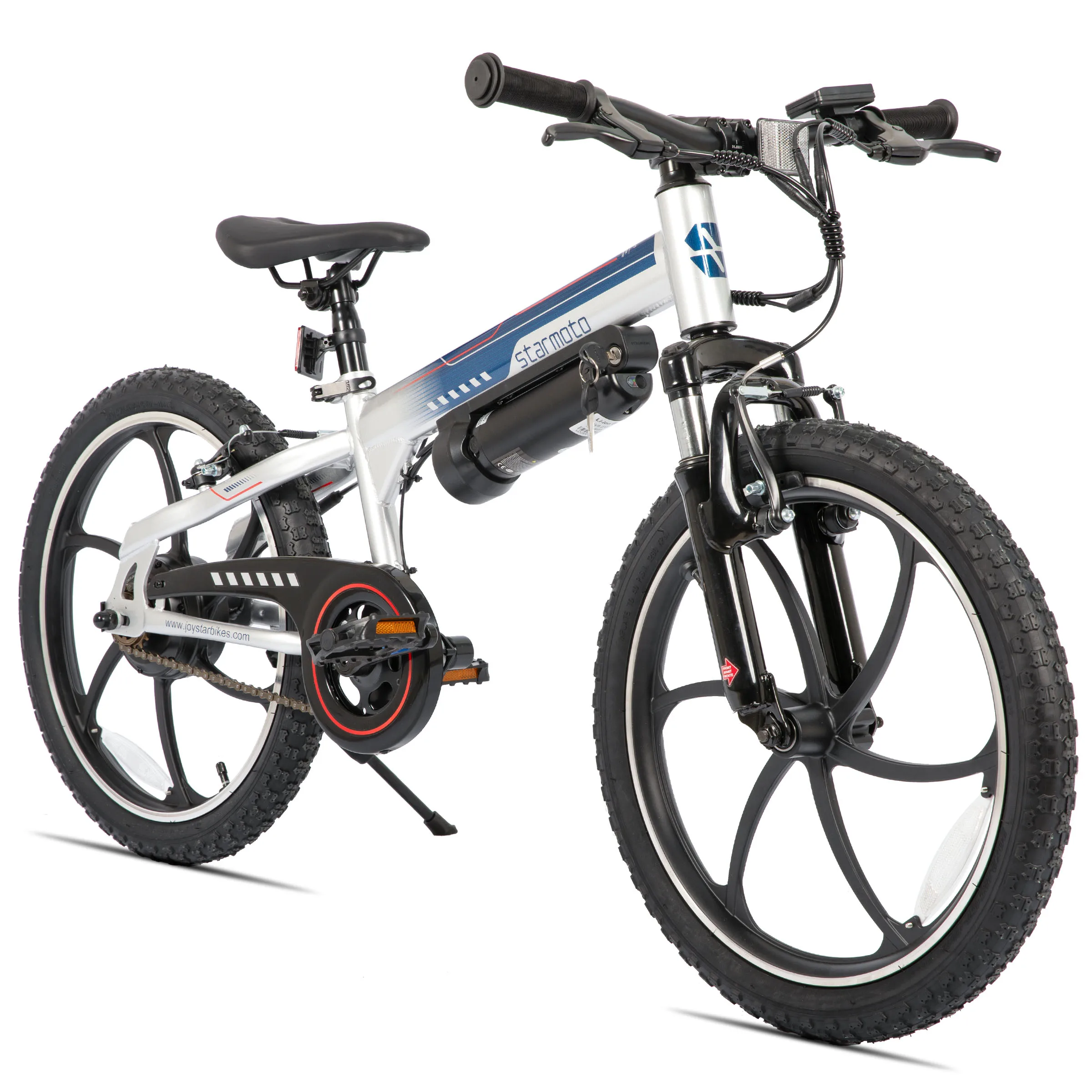 JOYSTAR 20 Inch Electric Bike for Kids & Teens Ages 7+ 250W Brushless Motor 15 Miles 15.5MPH Electric Mountain Bicycle Removable Battery Dual V-Brakes image 2