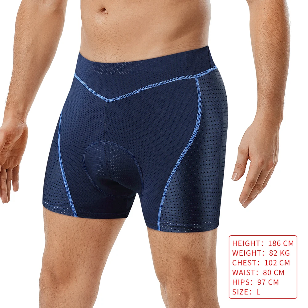 WOSAWE Upgrade Cycling Shorts Men Cycling Underwear Pro 5D Gel Pad Shockproof Padded Underpant Bicycle Shorts Bike Underwear