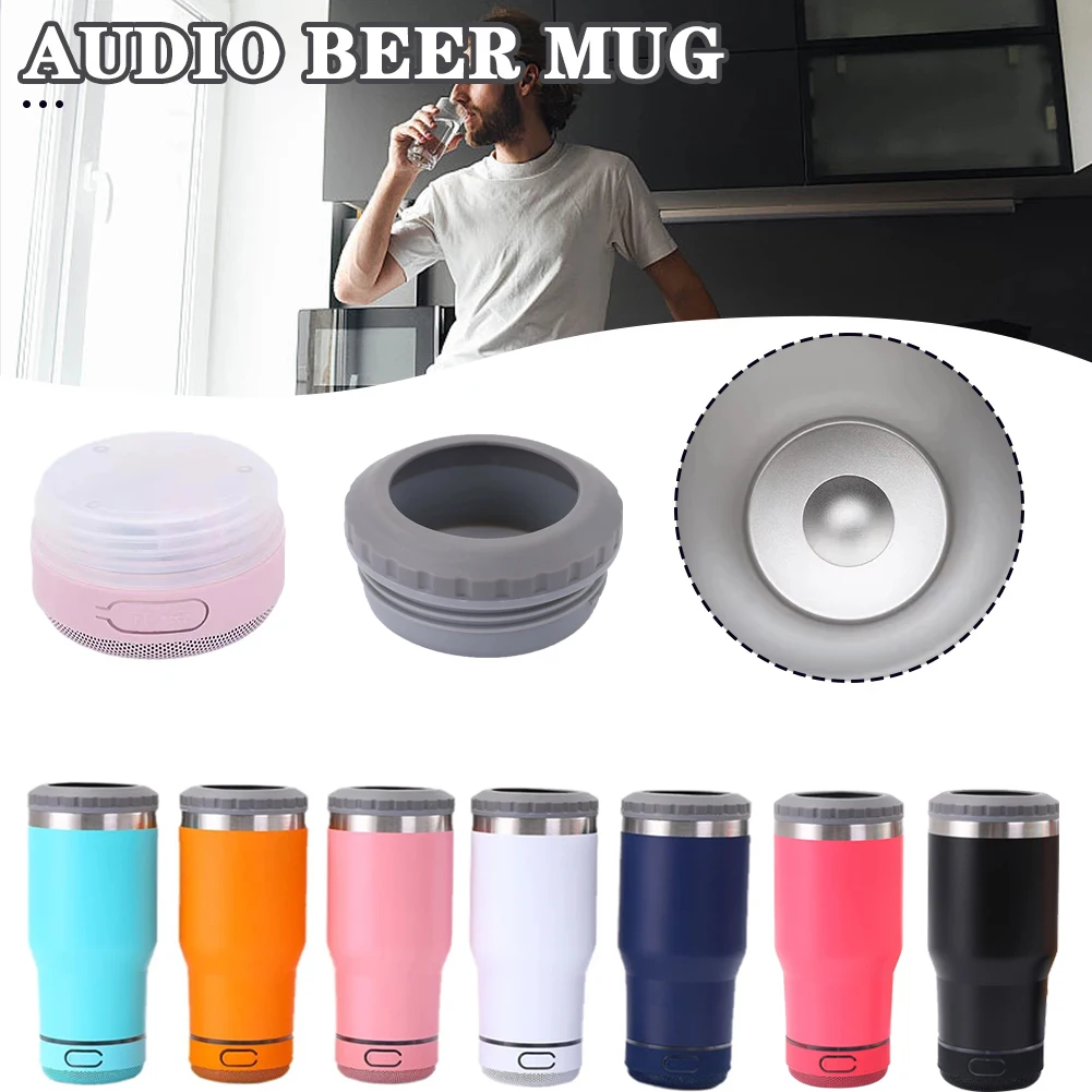 ZIHOTLE 14oz Bluetooth Speaker Stainless Steel Beer Music Cup Portable Waterproof Car Cup Beer Cold Can Loudspeaker Caixa De Som