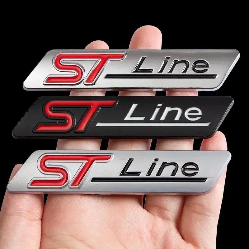 3D Metal ST Line Rear Trunk Badge Emblem Sider Fender Sticker for Ford Stline Focus Fiesta Mondeo Ecosport Kuga ESCAPE