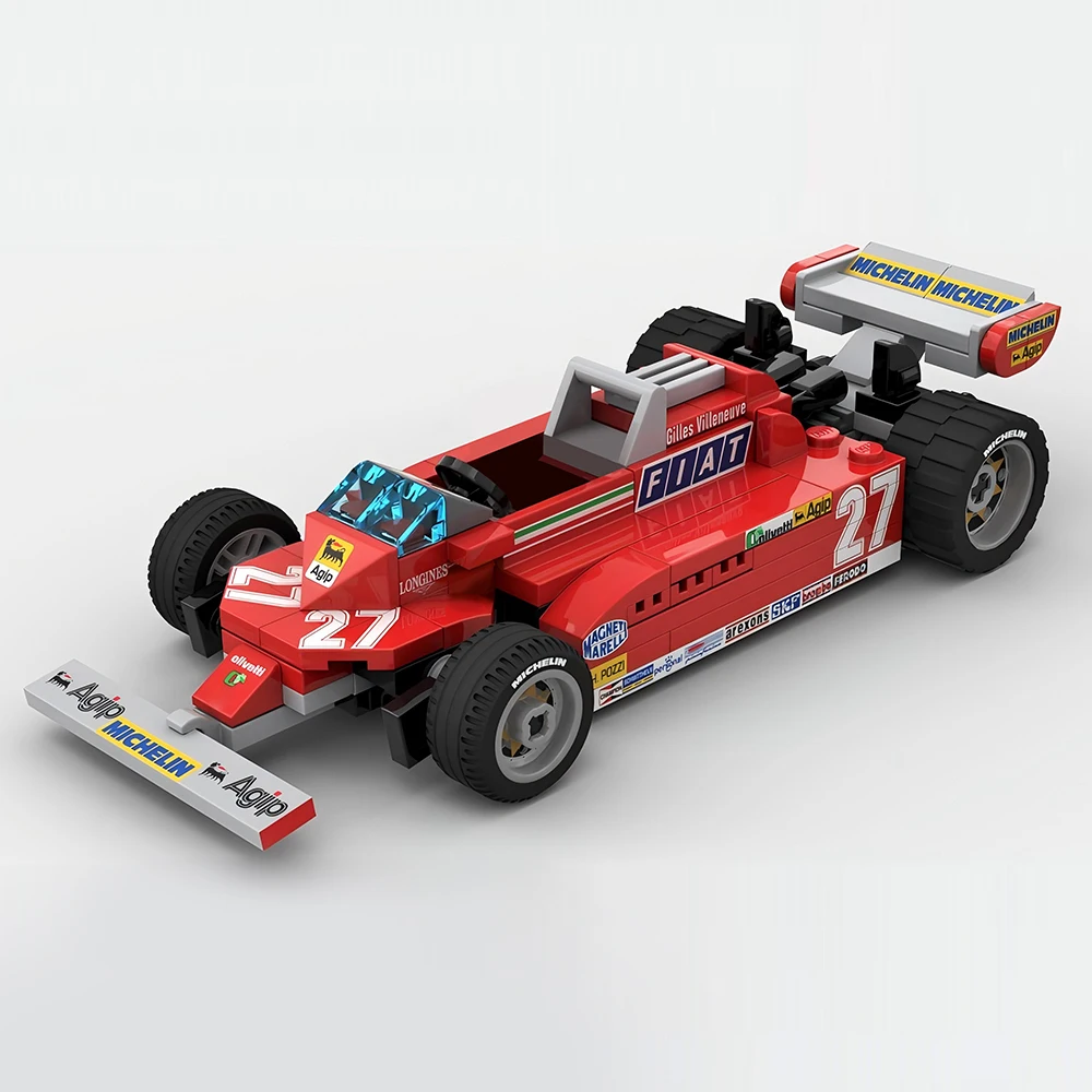 129PCS MOC Speed Champions 1981 Monaco Grand Prix Sports Car City Car Model DIY Building Blocks Children\'s Toys Christmas Gift