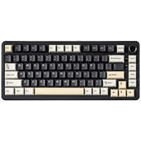 YUNZII B75 Black RGB Mechanical Keyboard, 75% Hot Swappable Gaming Keyboard with Knob, Gasket Backlight Keyboard for Win/MAC
