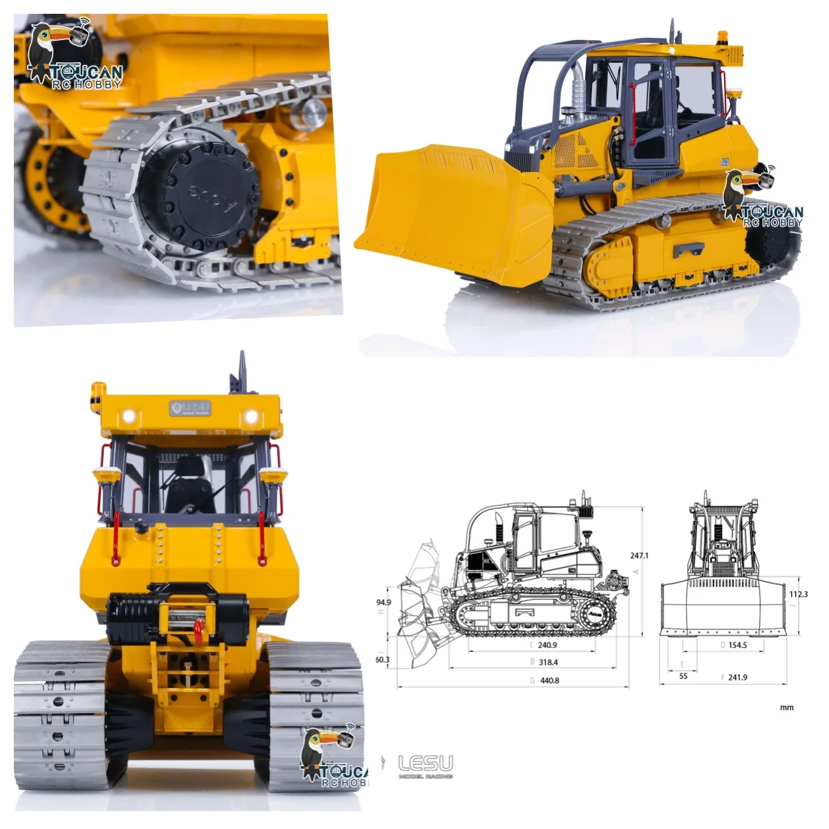 

1/14 RC гидравлический металлический бульдозер Aoue 850K LESU окрашенный собранный бульдозер модель строительного грузовика легкая уличная игрушка TH22776