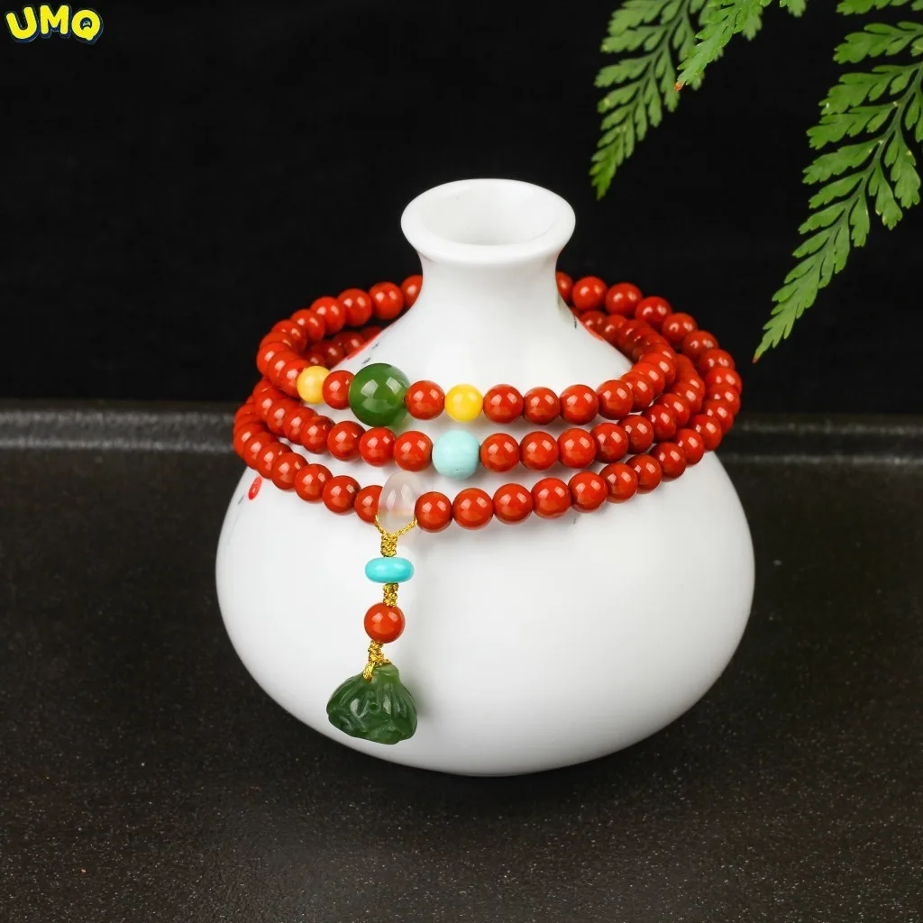 

South Red Agate Bracelet Matching with Tian Biyu Lianpeng Honey Wax Turquoise Men's and Women's Fashion Fresh Multi Loop