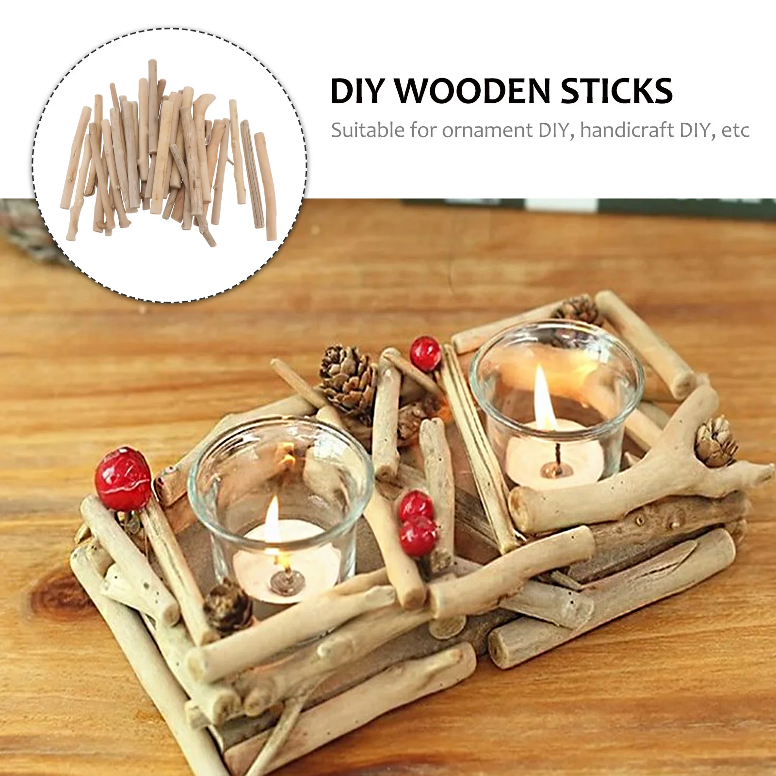 

1 Bag Natural Small Wooden Sticks Durable Smooth Polishing DIY Crafts Material Ornament Handicraft DIY Wooden Sticks