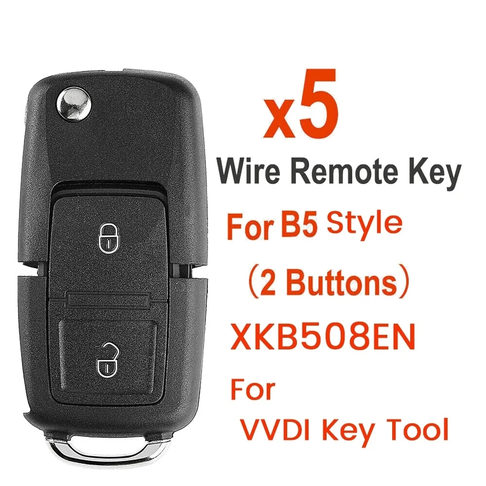 XHORSE XKB508EN Wire Universal Remote Key 2 Button Fob for VW B5 Style for Xhorse VVDI Key Tool 5Pcs/Lot